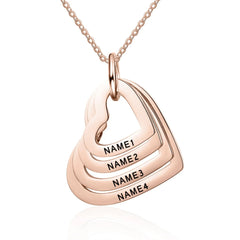 Name Peach Heart Necklace - 1 Peach Heart Rose Gold