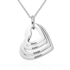 Name Peach Heart Necklace - 1 Peach Heart Steel