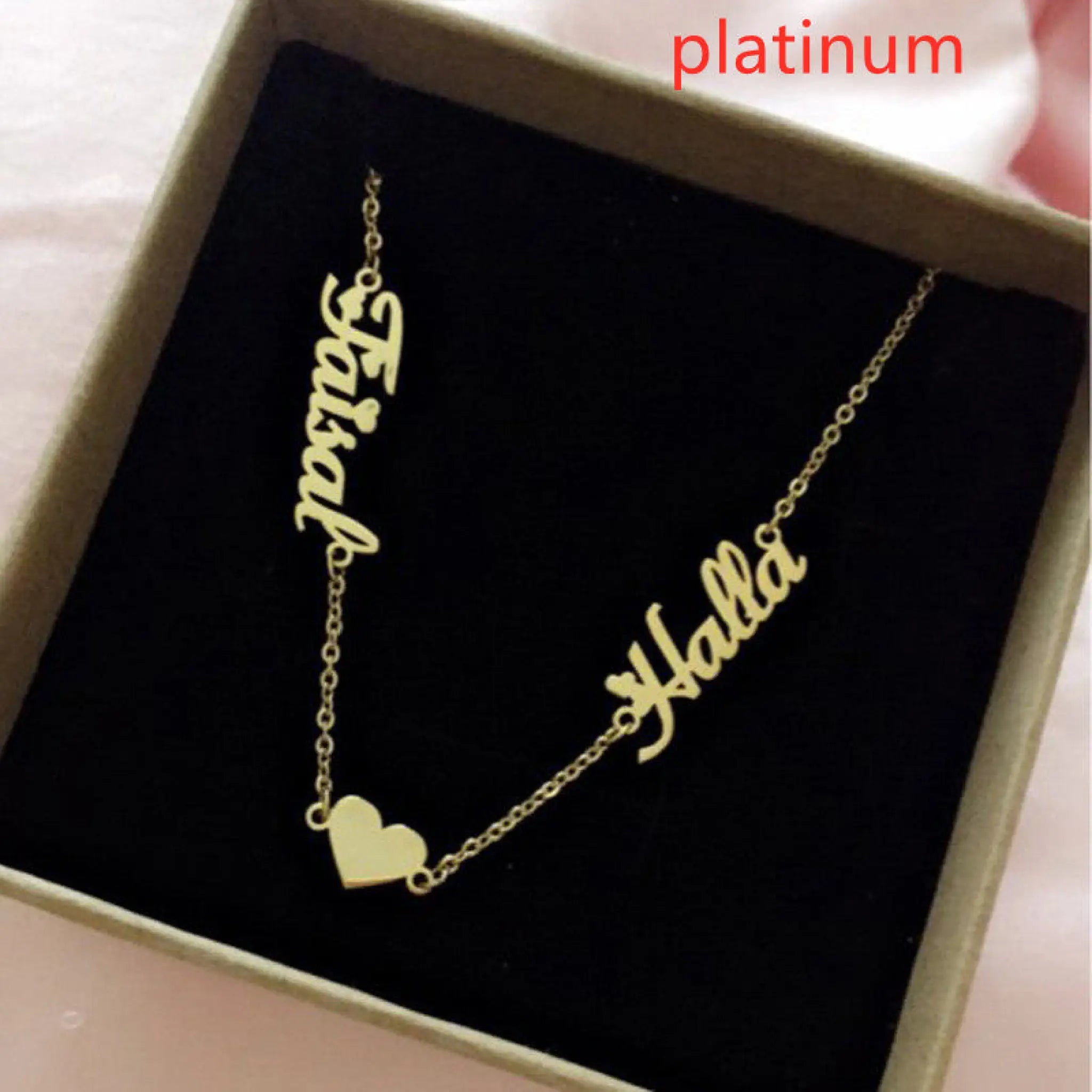 Name Private Custom Necklace Female Gold Plated - Platinum / 43cm - 7