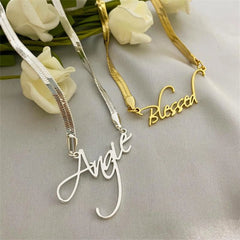 Necklace Stainless Steel Name Snake Chain Necklace - 7