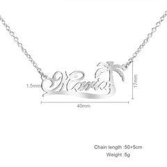 New Creative Diy Island Holiday Coconut Tree Name Necklace Female - 7