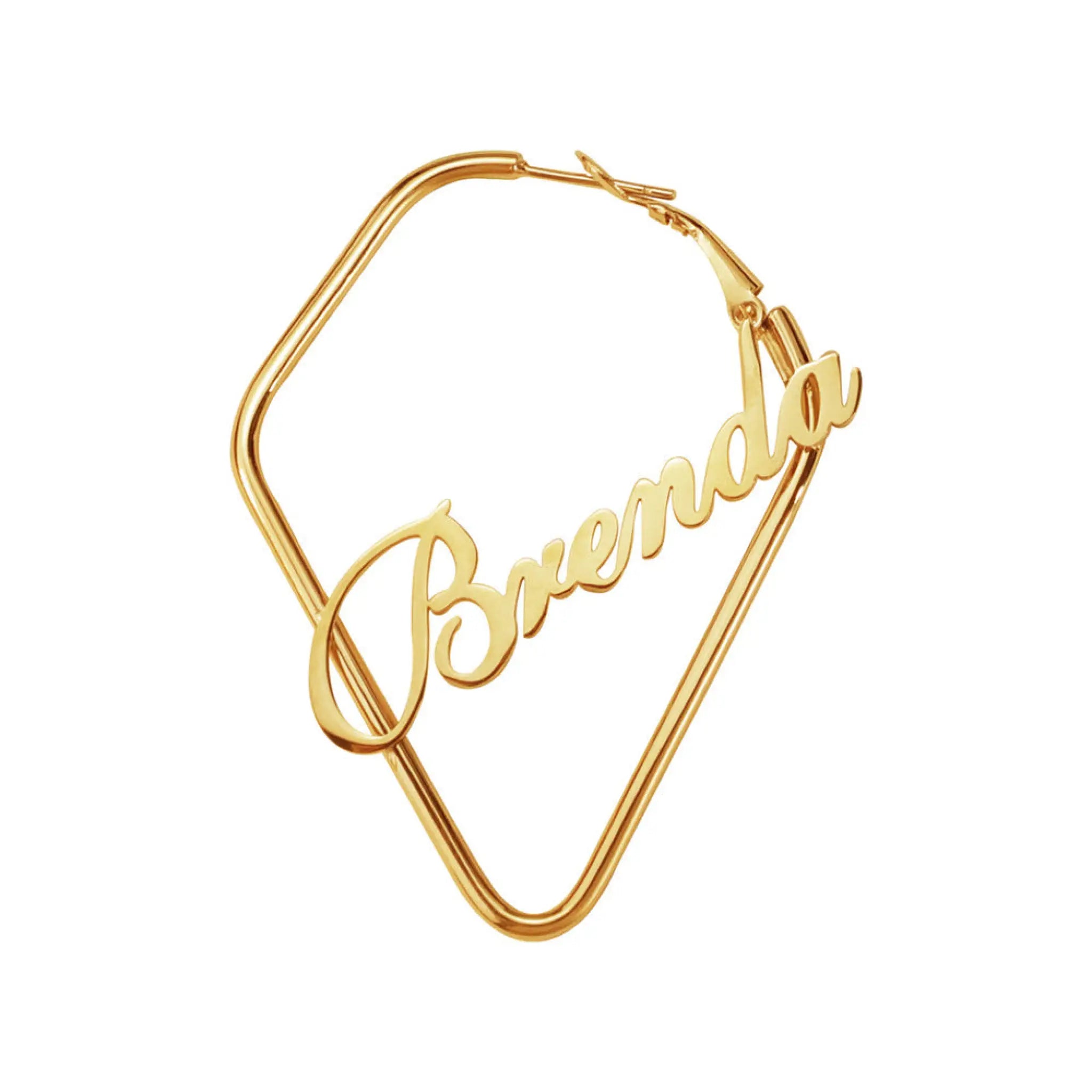New Product Irregular Square English Name Brenda Earrings Female - Gold - 7