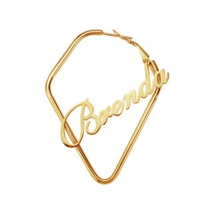 New Product Irregular Square English Name Brenda Earrings Female - Gold - 7