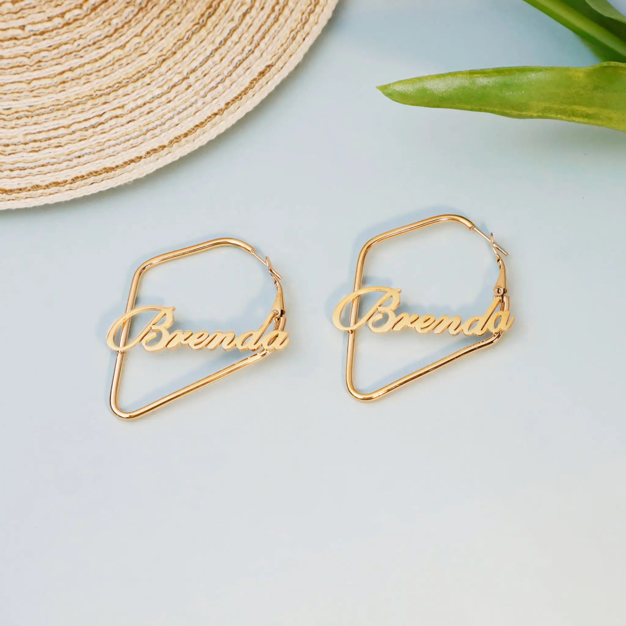 New Product Irregular Square English Name Brenda Earrings Female - Gold - 7