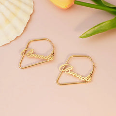 New Product Irregular Square English Name Brenda Earrings Female - Gold - 7