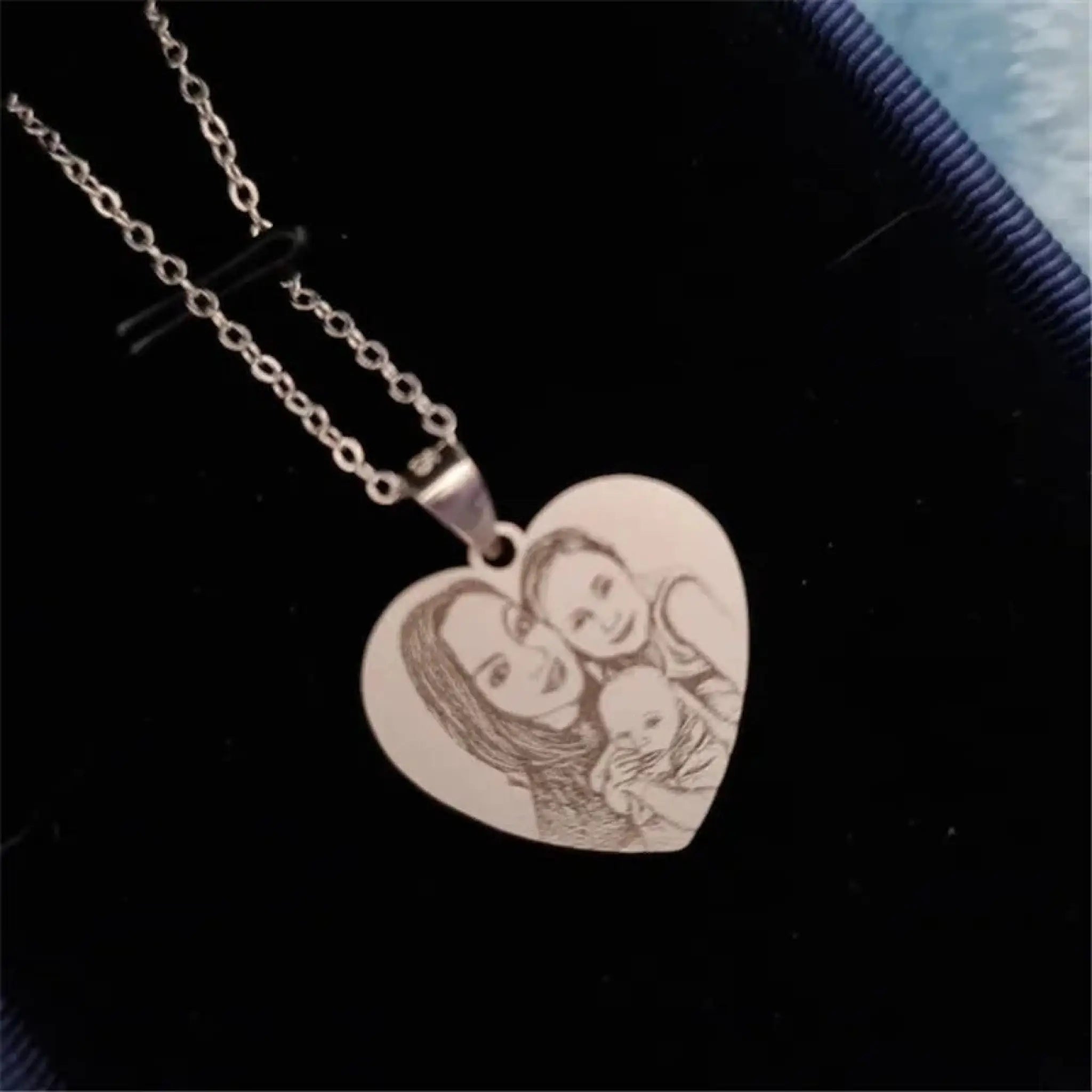 Pattern Photo Carving Personality DIY Titanium Steel Necklace - ROSE / Engrave 1Side - 7