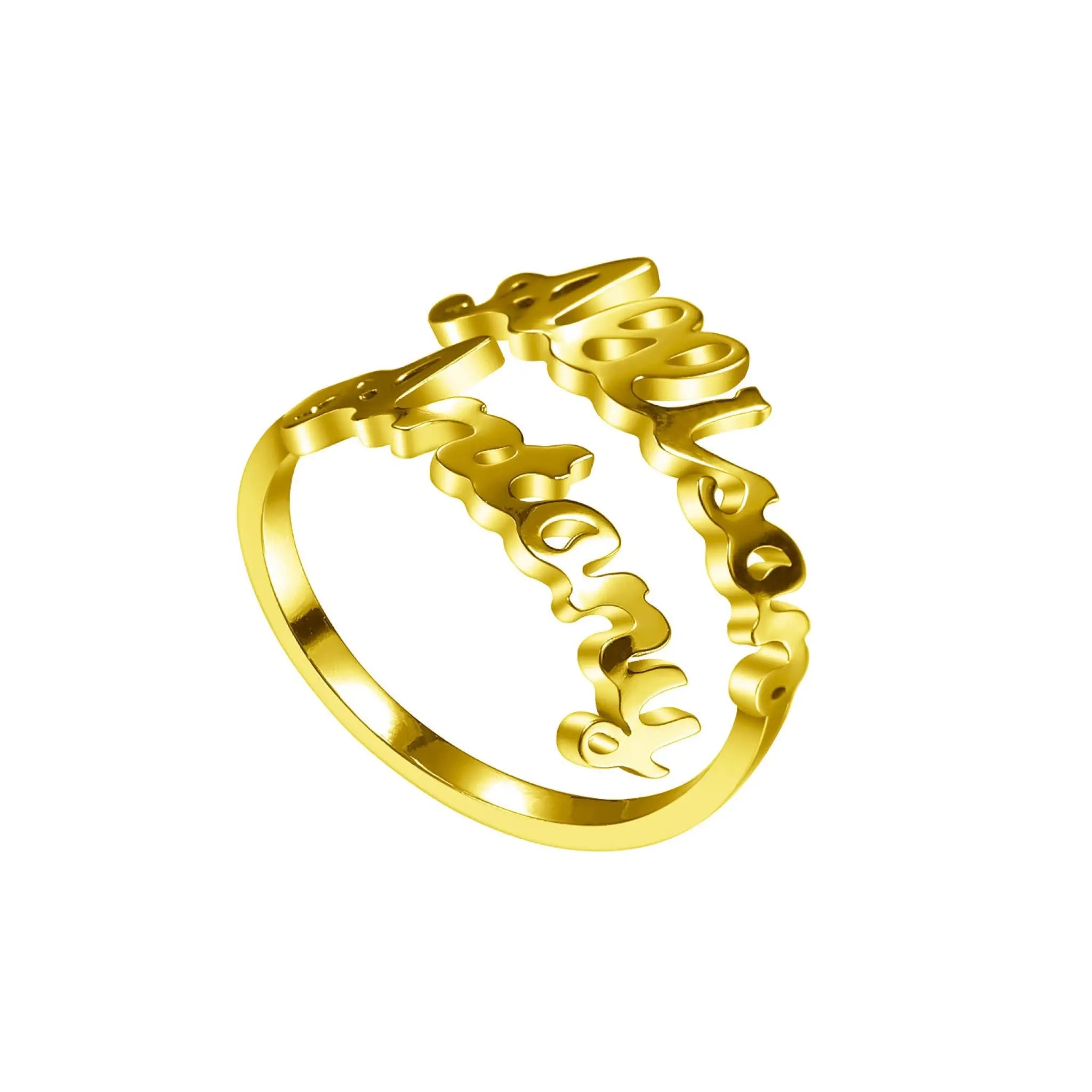 Personalised Custom Double Name Rings - Name Bracelets