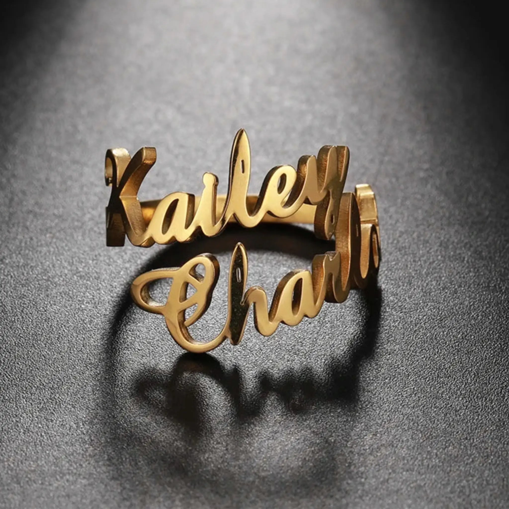 Personalised Custom Double Name Rings