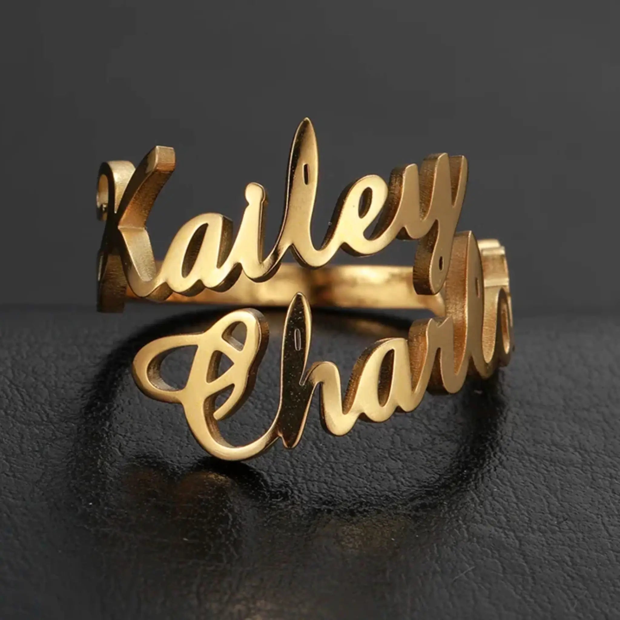 Personalised Custom Double Name Rings
