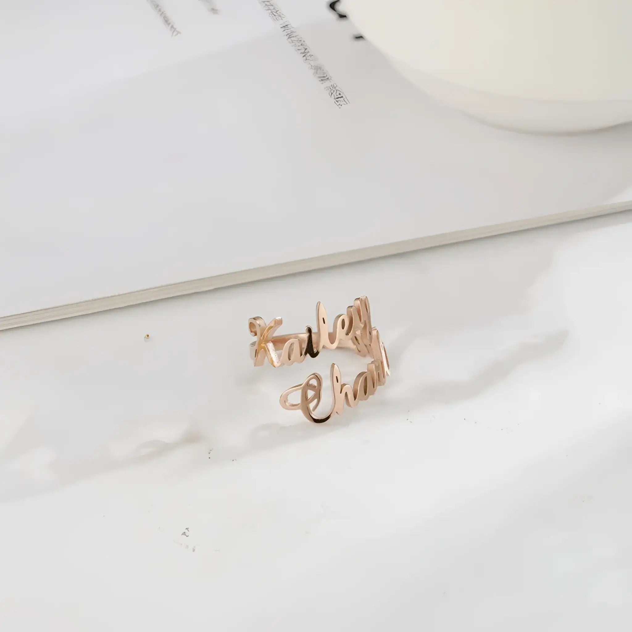 Personalised Custom Double Name Rings - Name Bracelets