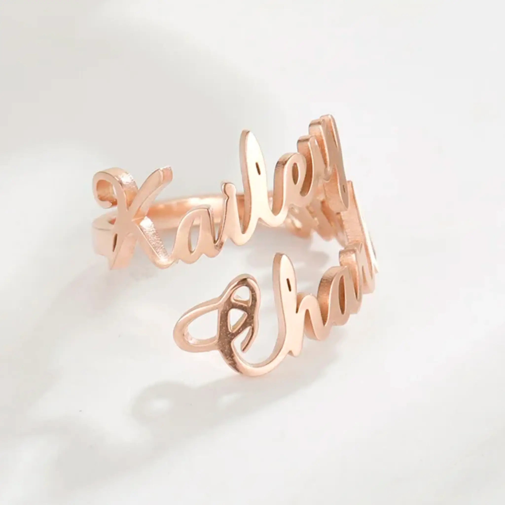 Personalised Custom Double Name Rings