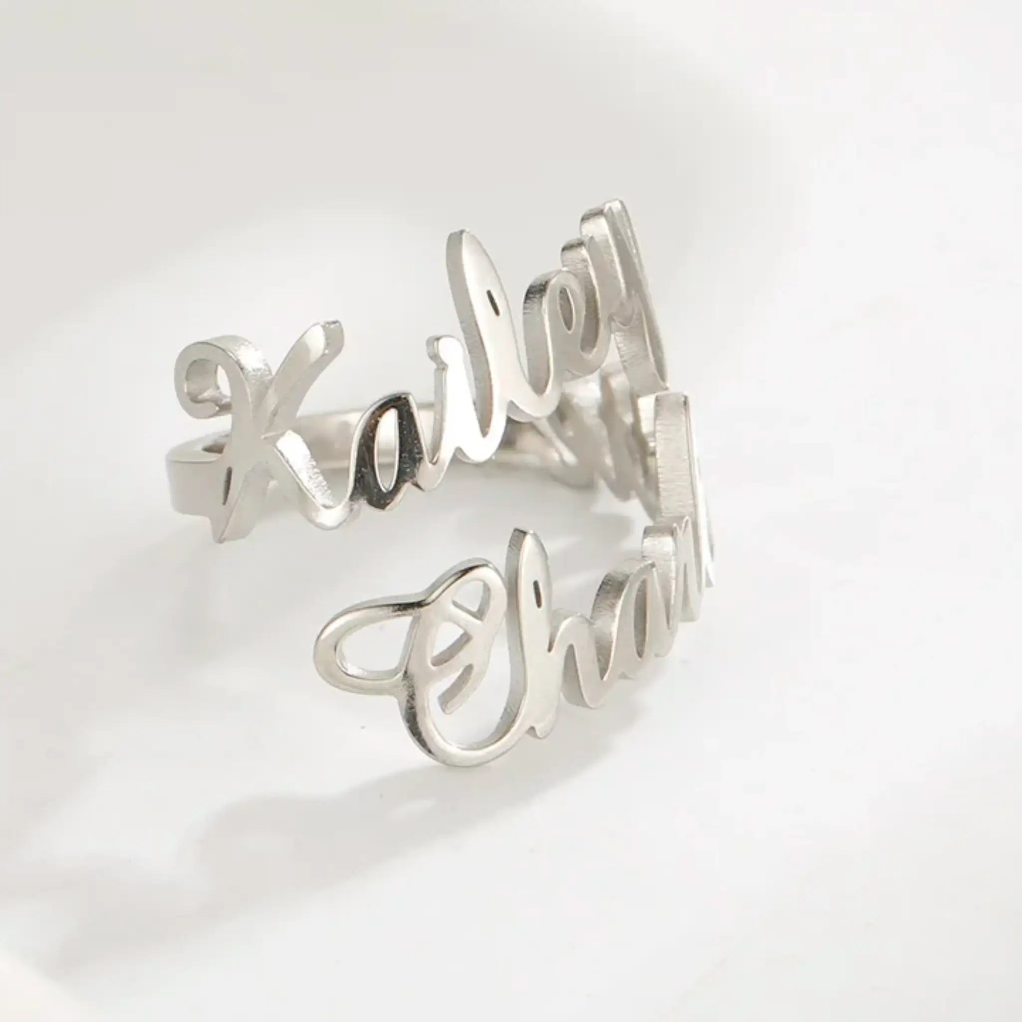 Personalised Custom Double Name Rings