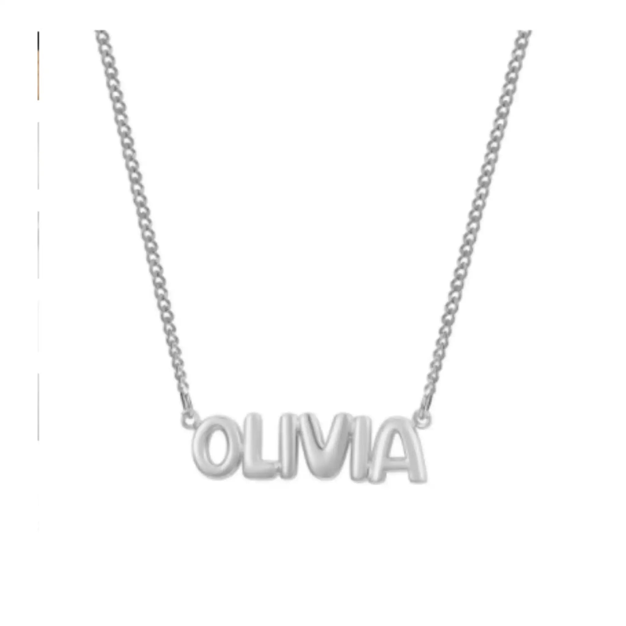 Personalized 3D Bubble Name Necklace - 7