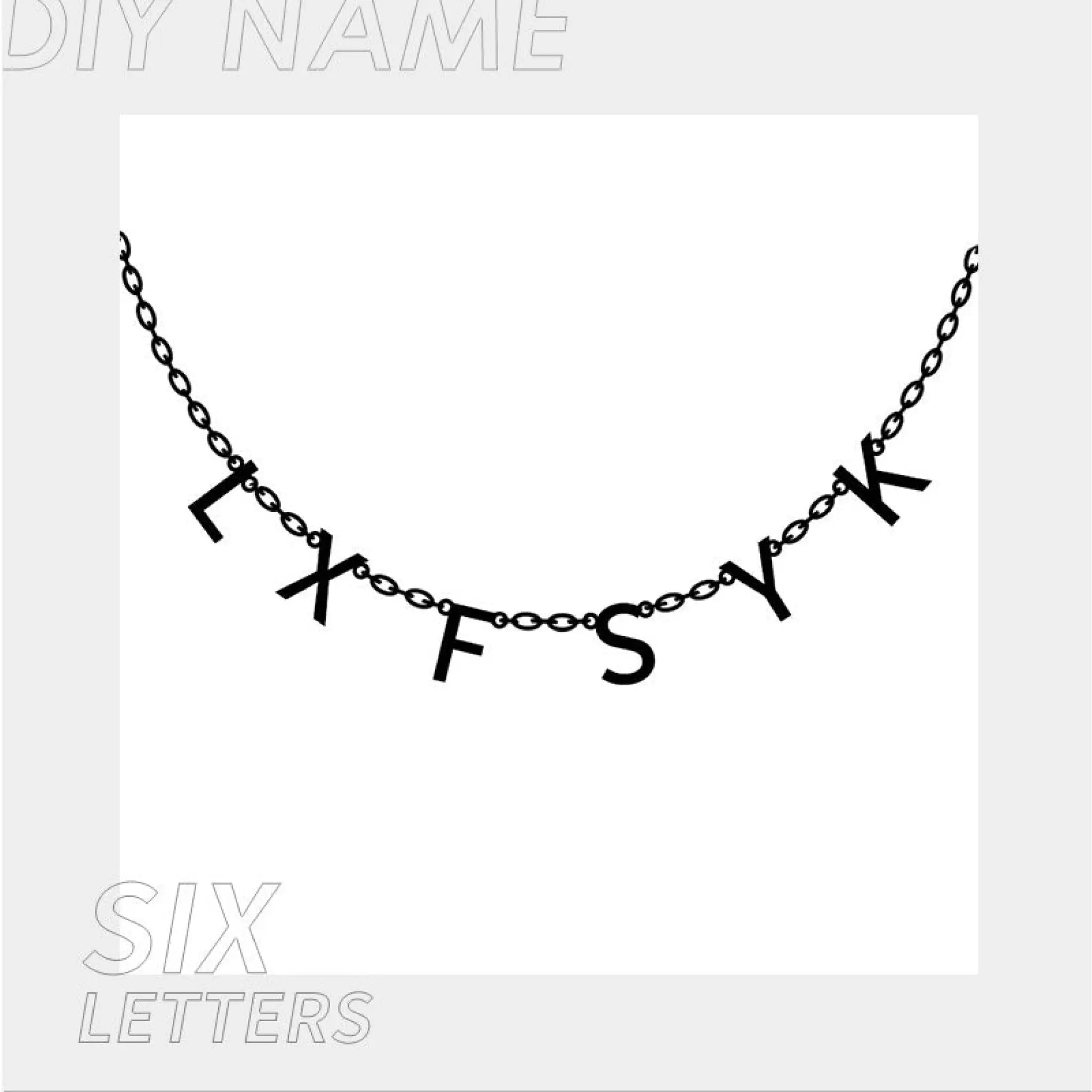 Personalized Alphabet Name Necklace DIY - Steel color / 6letters - Necklace