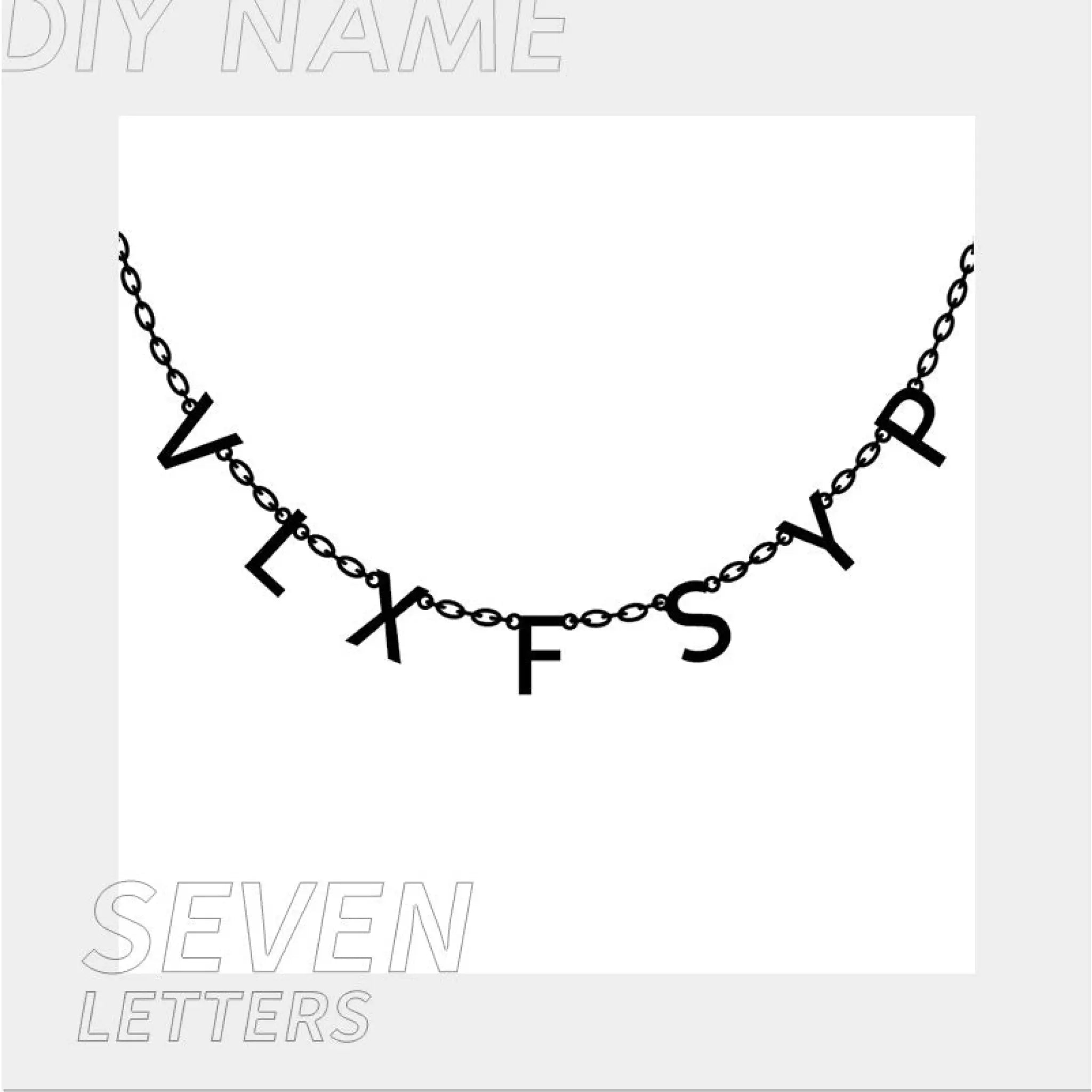 Personalized Alphabet Name Necklace DIY - Steel color / 7letters - Necklace