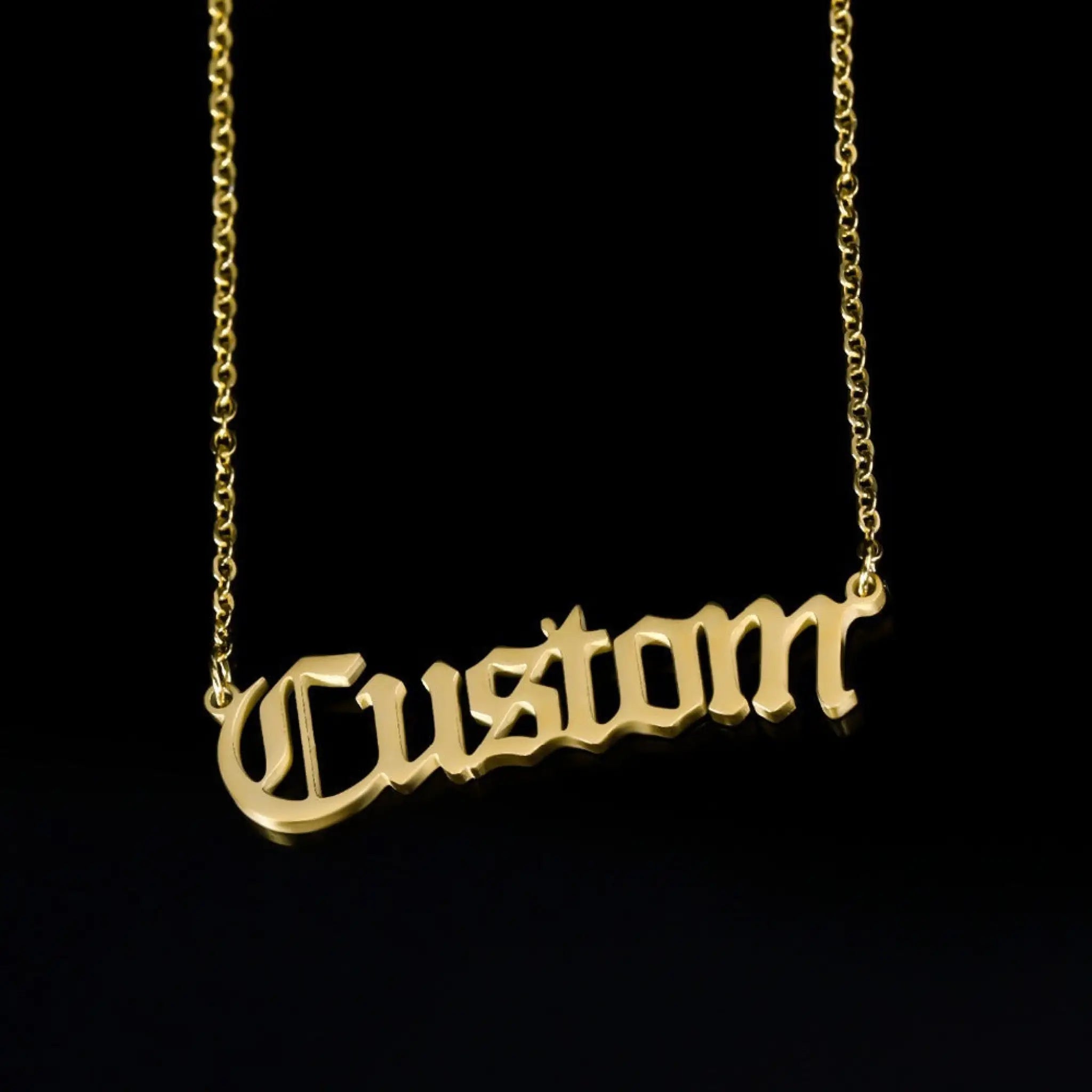 Personalized Antique English Personalized Name Necklaces For Women - Golden - Necklace