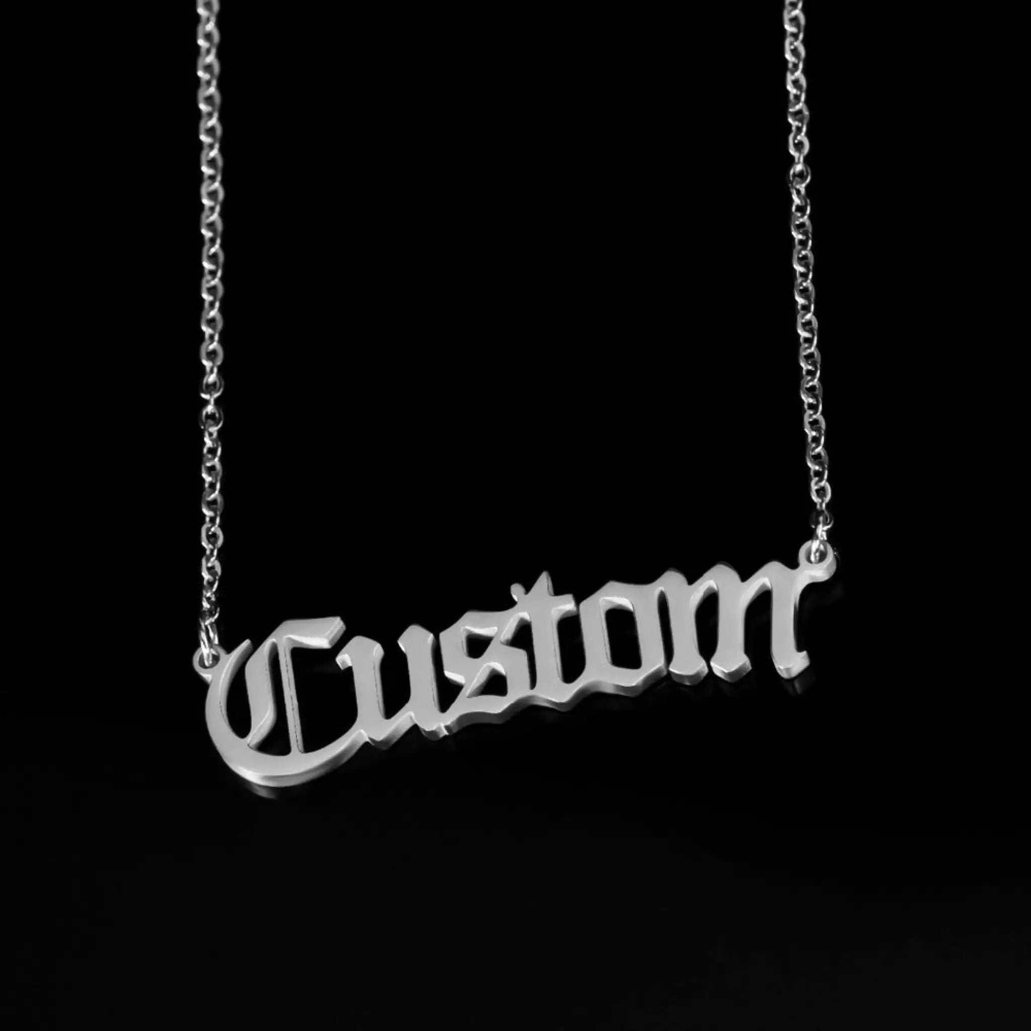 Personalized Antique English Personalized Name Necklaces For Women - Silver - Necklace