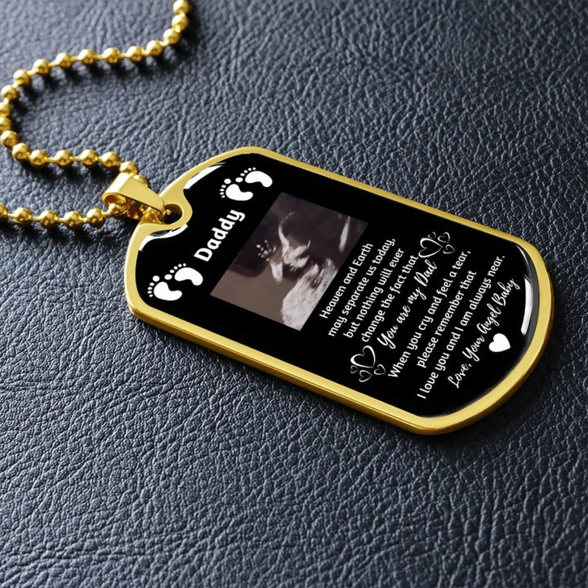 Personalized Baby ID Name Stainless Steel Pendant Necklace - 7