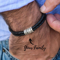Personalized Beads Absorbent Iron Stone Multi Layered Hand Rope Name Inscription DIY - 7