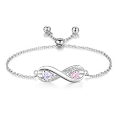 Personalized Carving Name Bracelet Birthstone - Silvery - 7