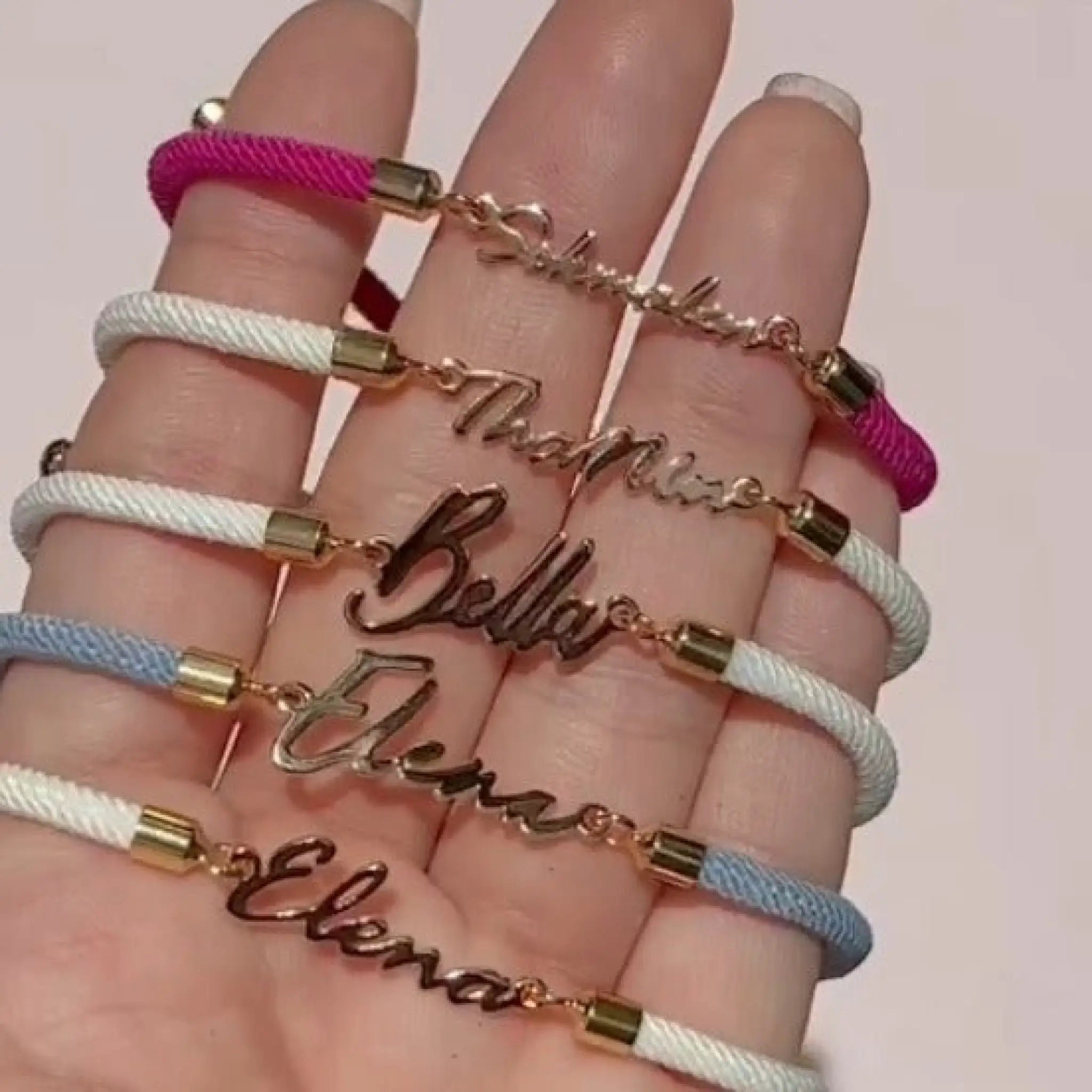 Personalized Colorful Rope Chain Custom Name Bracelet Personalized Adjustable Name Jewelry For Girls - Black / Silver