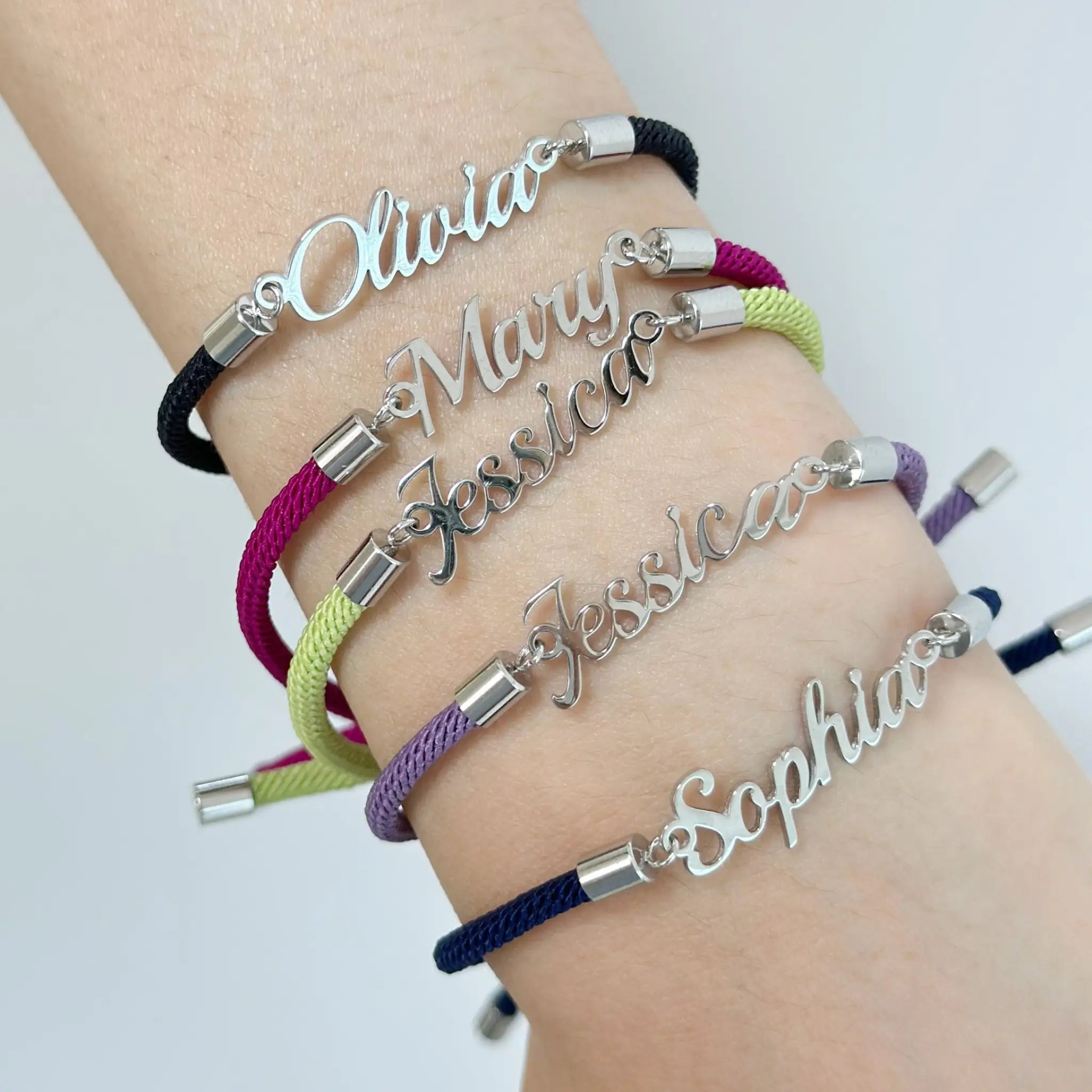 Personalized Colorful Rope Chain Custom Name Bracelet Personalized Adjustable Name Jewelry For Girls - 7