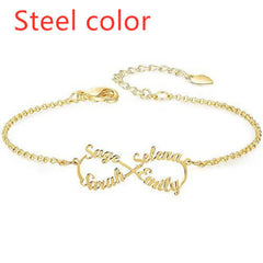 Personalized Creative Stainless Steel Custom Cut Name Bracelet - Steel color custom one - 7