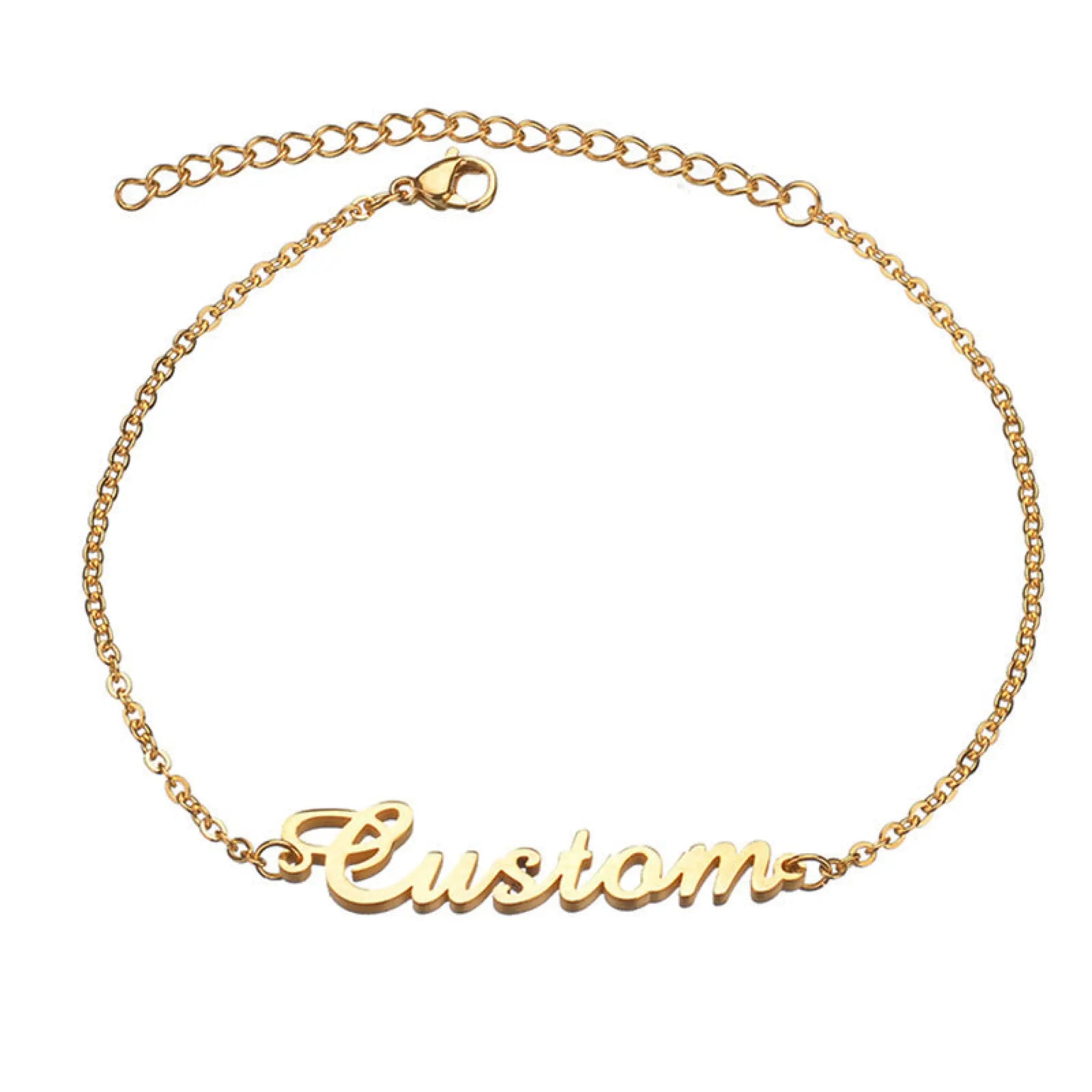Personalized Creative Stainless Steel Custom Cut Name Bracelet - Golden custom three - 7