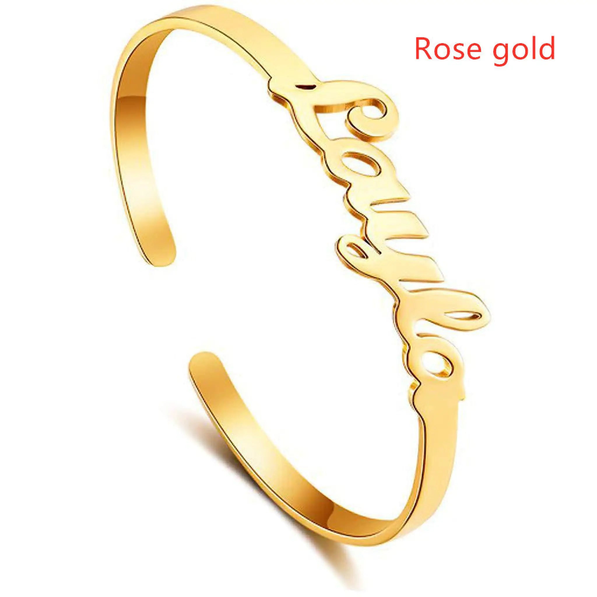 Personalized Creative Stainless Steel Custom Cut Name Bracelet - Rose style Four - 7