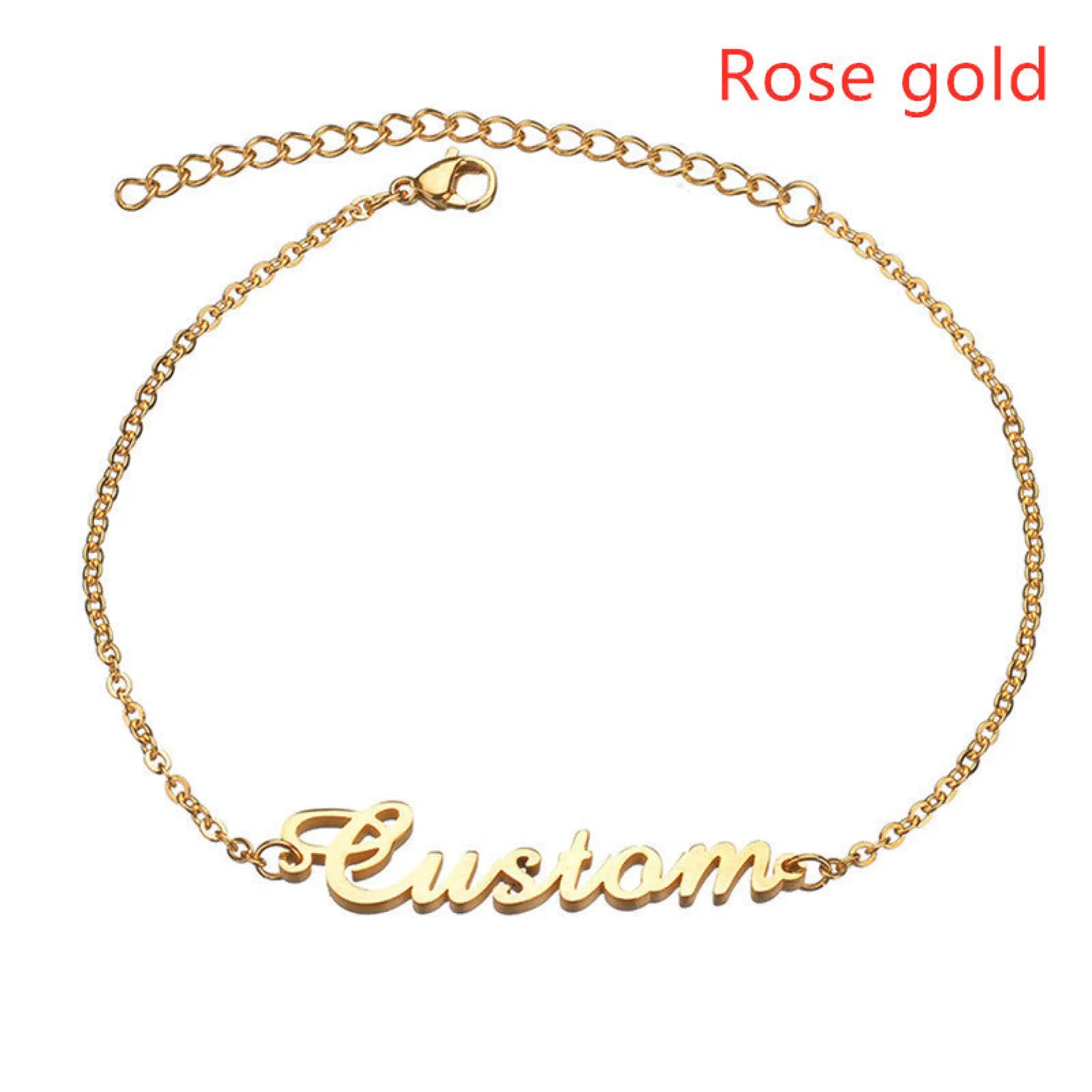 Personalized Creative Stainless Steel Custom Cut Name Bracelet - Rose style three - 7