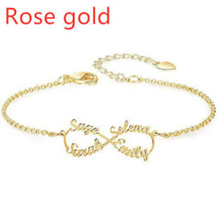 Personalized Creative Stainless Steel Custom Cut Name Bracelet - Rose gold customized one - 7