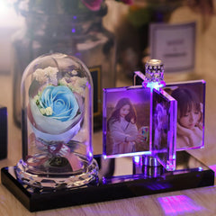 Personalized Crystal Photo Frame Custom Photo Album - Blue - 7