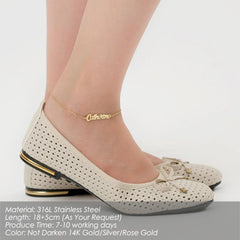 Personalized Custom 316L Stainless Steel Jewelry English Alphabet Name Anklet - 7