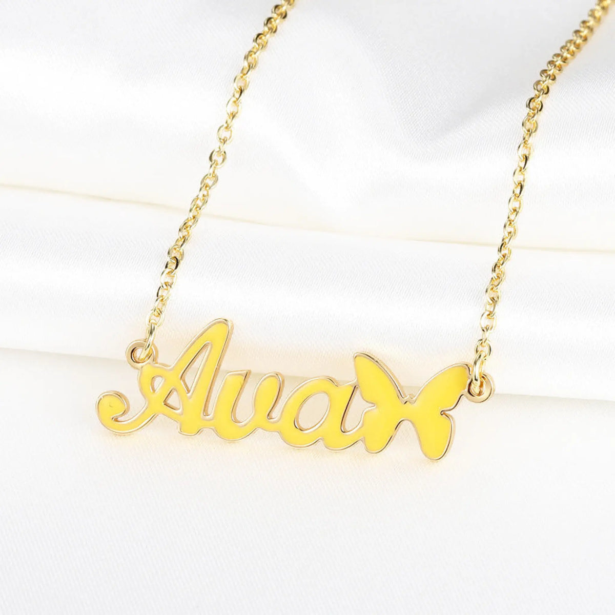 Personalized Custom English Name Necklace Female Fashion Trend - Gold - 7