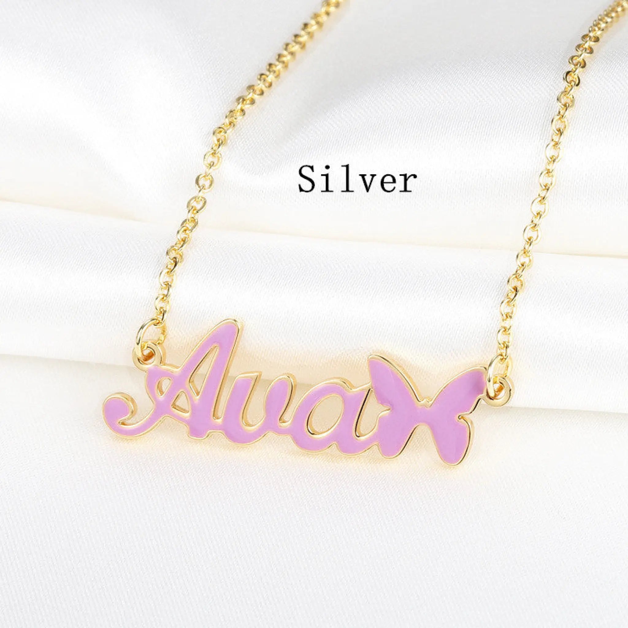Personalized Custom English Name Necklace Female Fashion Trend - Silver - 7