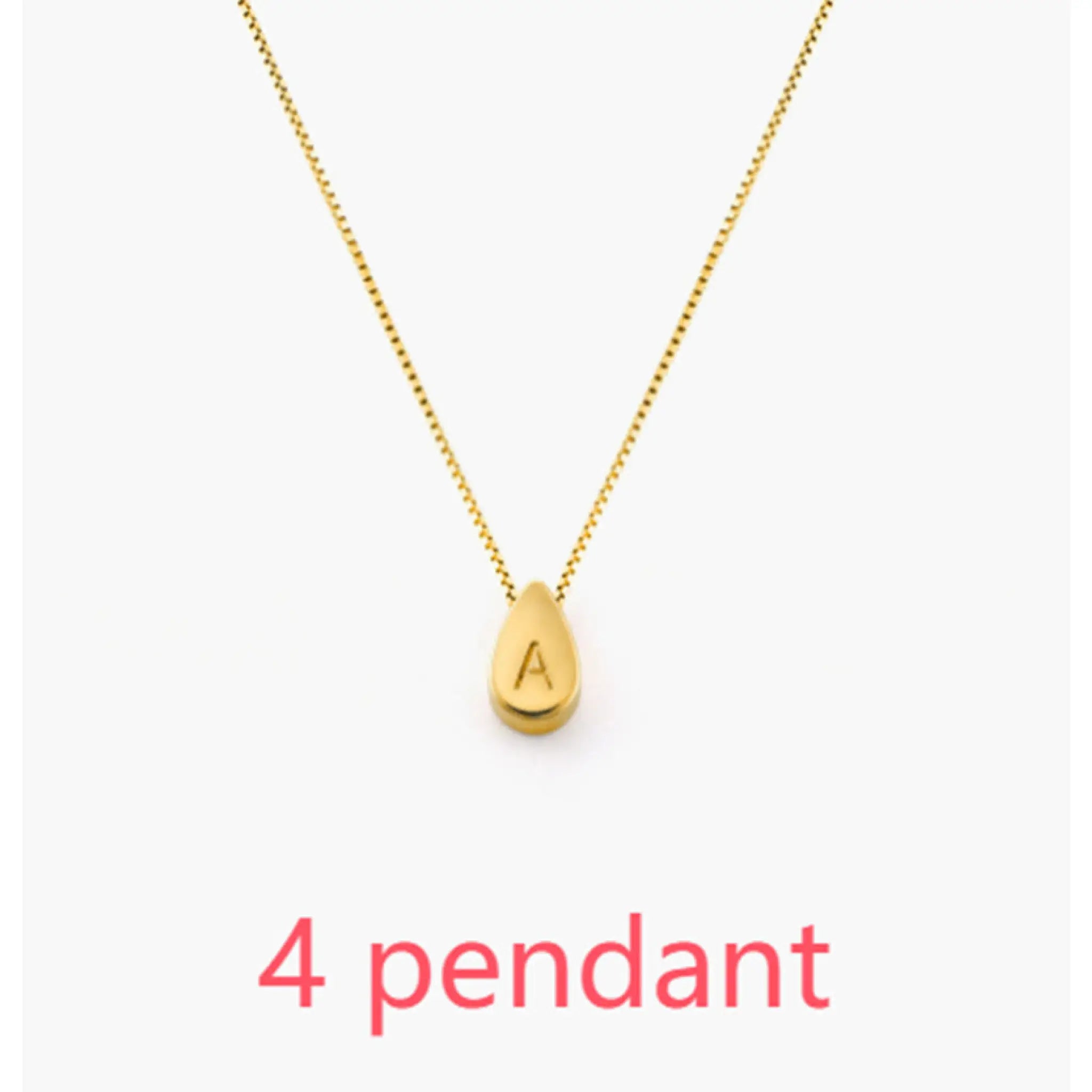 Personalized Custom Letter Engraved Geometric Necklace - Gold / 4 pendant - 7