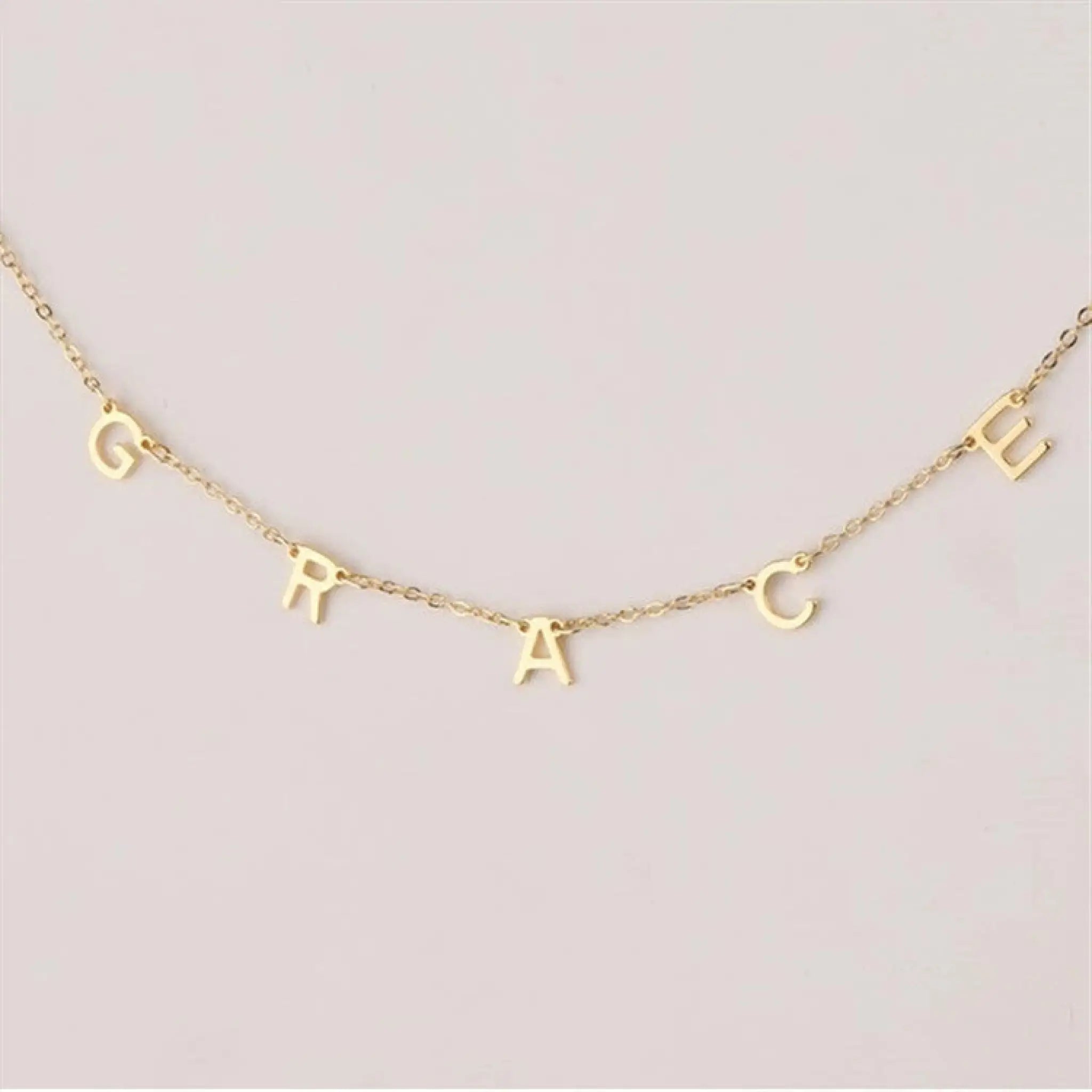 Personalized DIY English Letter Name Private Custom Necklace 26 Letter Pendant - Gold - 7