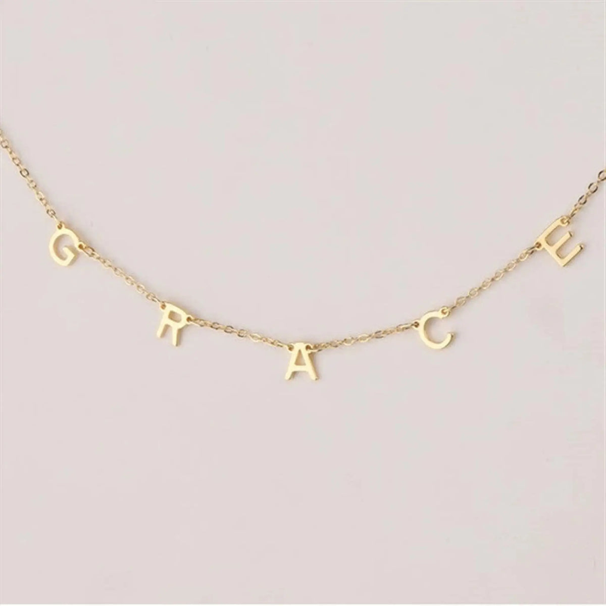 Personalized DIY English Letter Name Private Custom Necklace 26 Letter Pendant - Gold - 7
