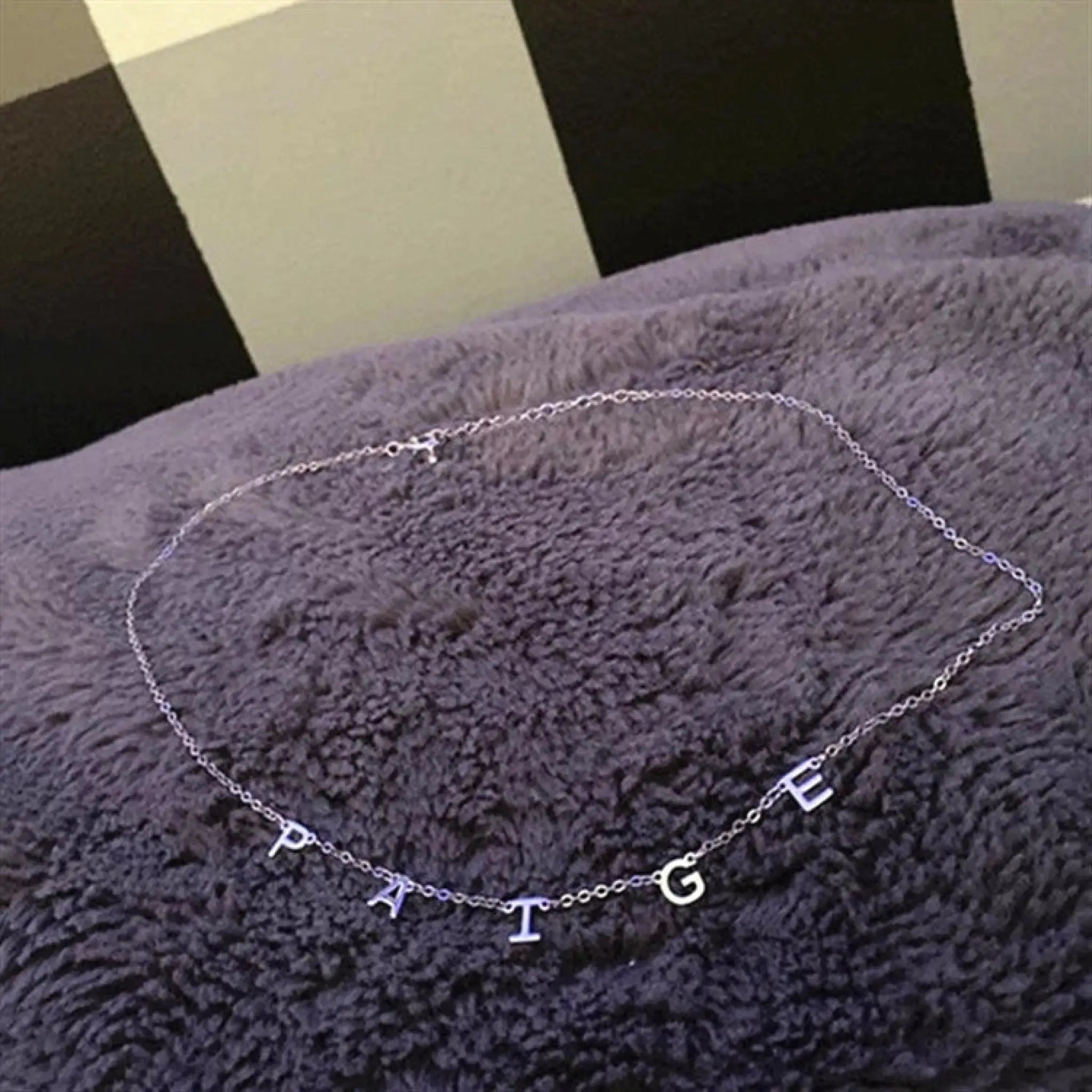 Personalized DIY English Letter Name Private Custom Necklace 26 Letter Pendant - Silver - 7