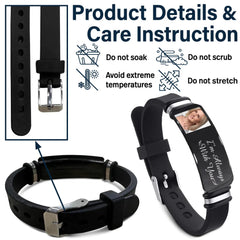 Valentine’s Day Gift Personalized Engraved Titanium Steel Bracelet - Black - 7