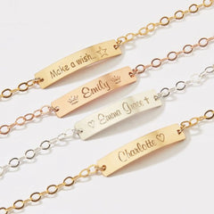 Personalized Engraving Children’s Adjustable Stainless Steel Letter Bracelet - 7