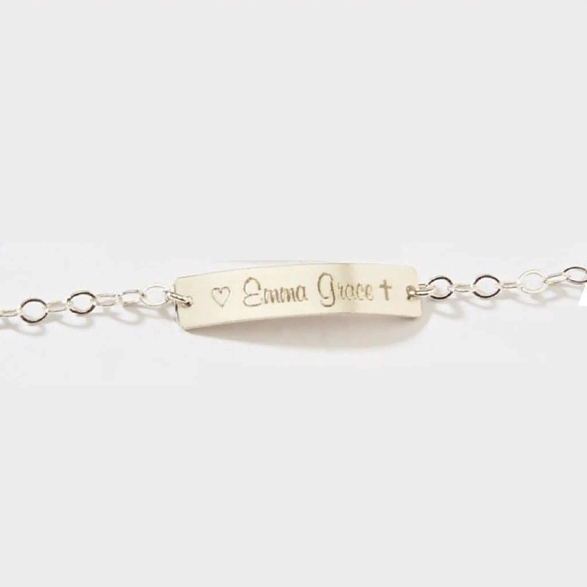 Personalized Engraving Children’s Adjustable Stainless Steel Letter Bracelet - Silver - 7