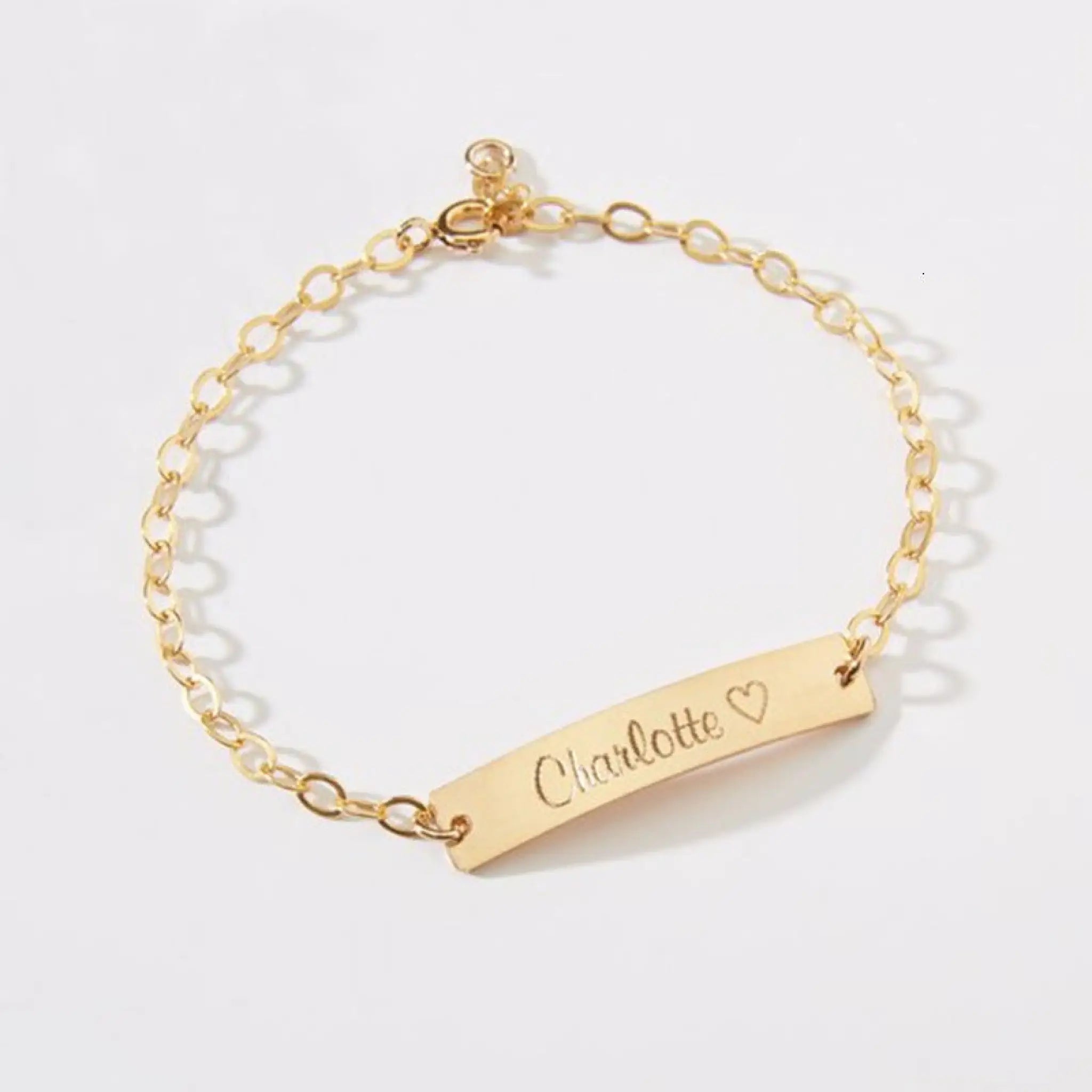 Personalized Engraving Children’s Adjustable Stainless Steel Letter Bracelet - Golden - 7