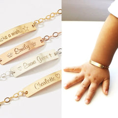 Personalized Engraving Children’s Adjustable Stainless Steel Letter Bracelet - 7