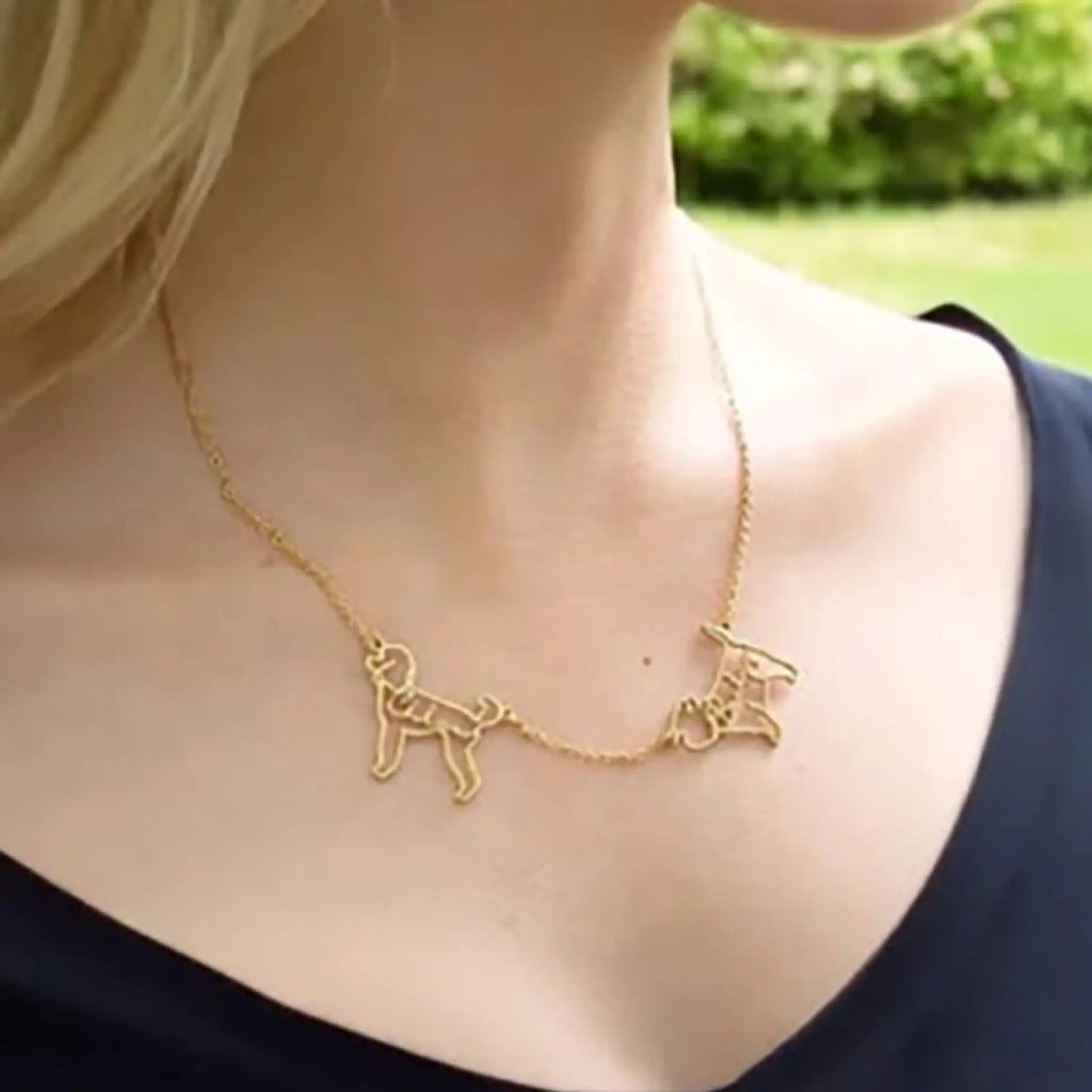 Personalized European And American Name Necklace For Women - Gold Necklace 2 Pets - 7