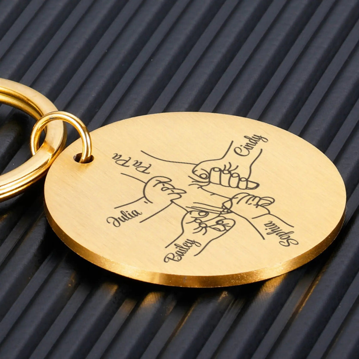 Personalized Father’s Day Keychain DIY Name - Gold / 1name - 7
