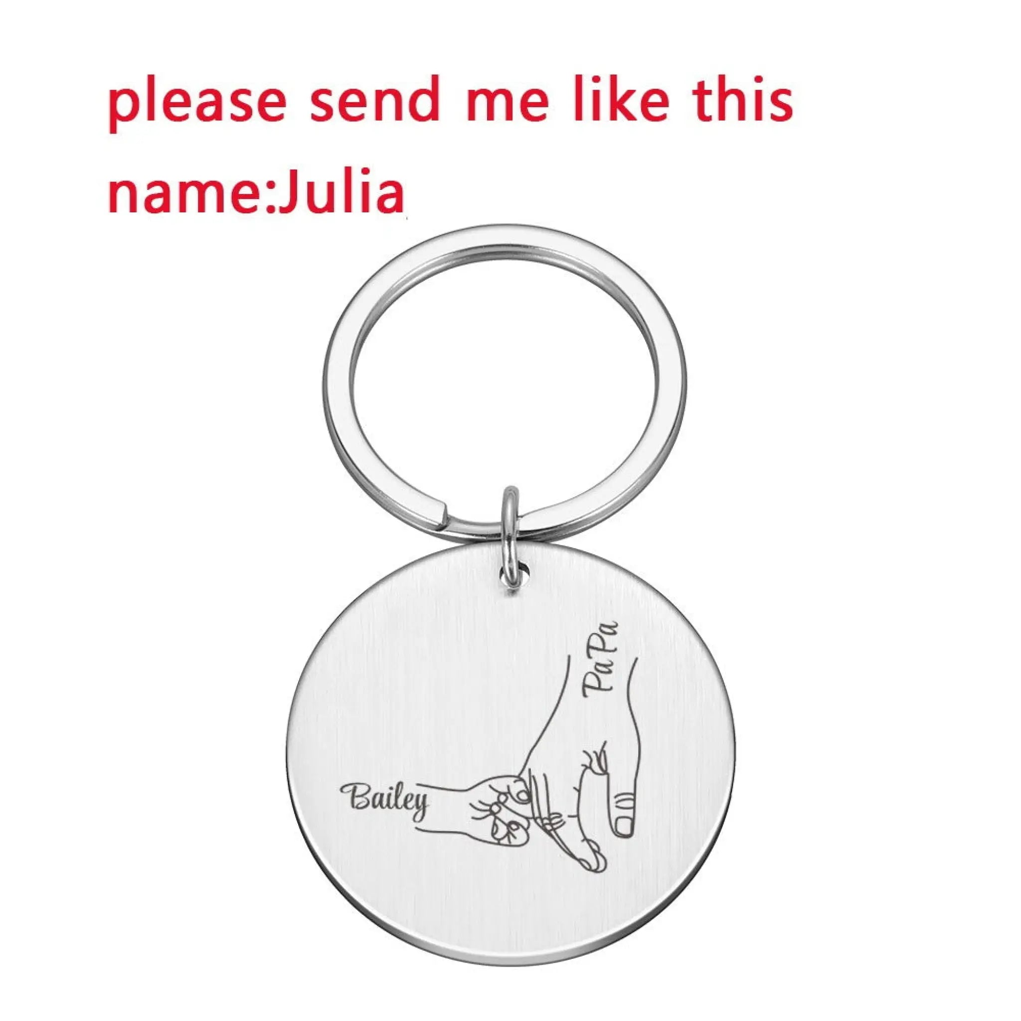 Personalized Father’s Day Keychain DIY Name - Steel / 1name - 7