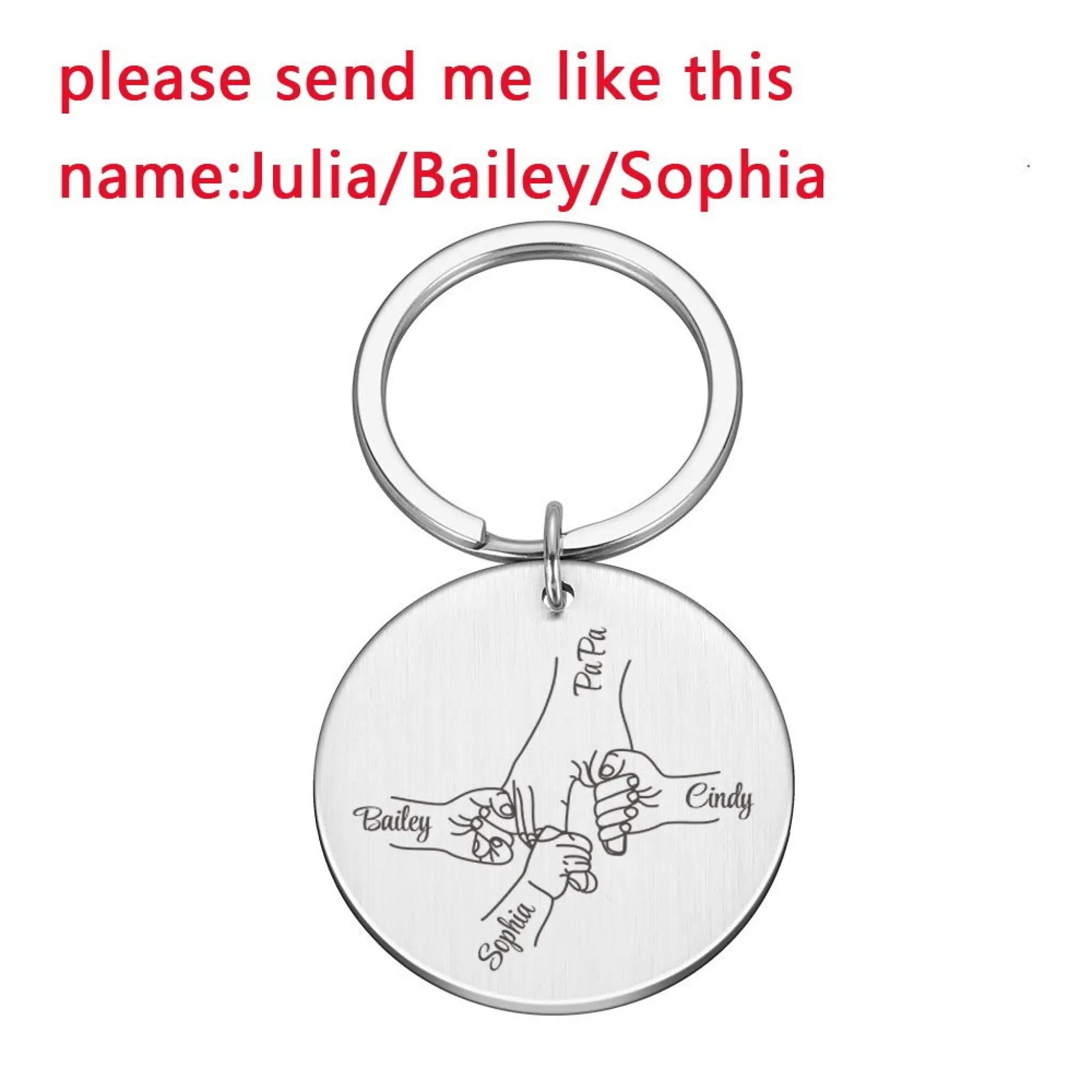 Personalized Father’s Day Keychain DIY Name - Steel / 3name - 7