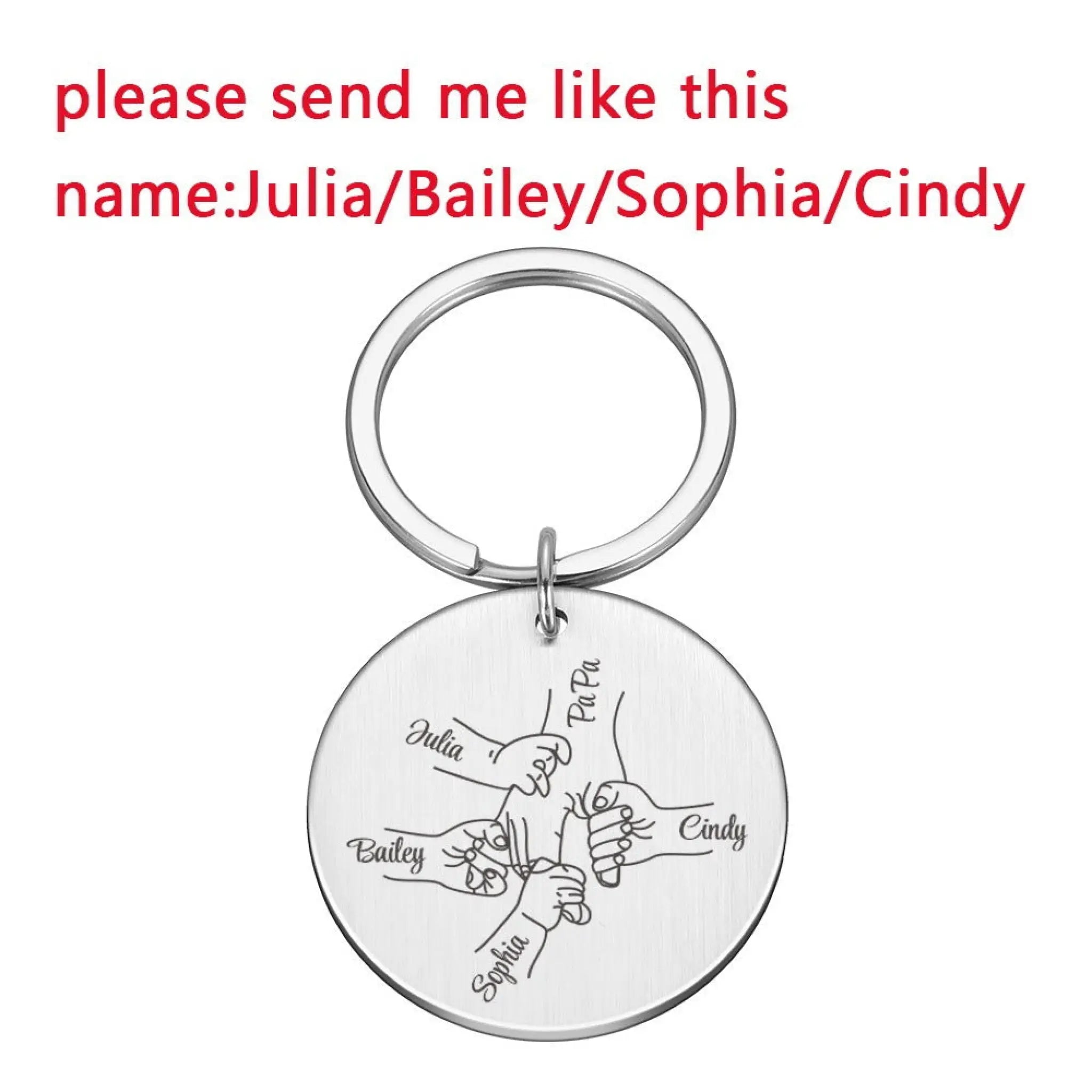 Personalized Father’s Day Keychain DIY Name - Steel / 4name - 7