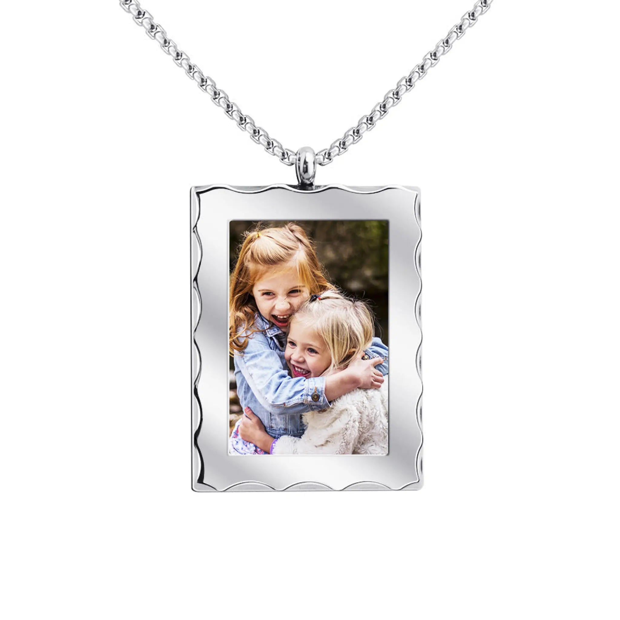 Personalized Gift Customized Photo Frame Necklace - Silver - 7